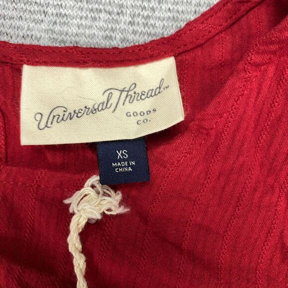 Universal Thread Women's Size XS Long Sleeve Blouse Top Red Peasant Prairie NWT - Picture 9 of 15